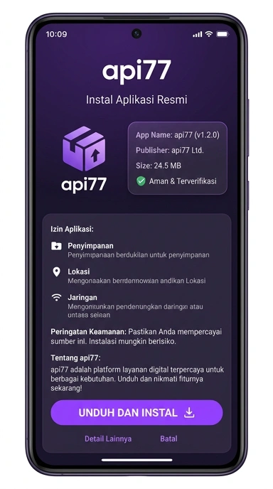 Tampilan halaman APK api77