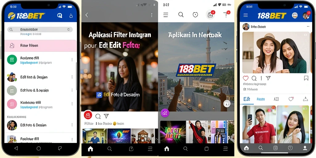 Antarmuka pengguna <strong>188BET</strong> yang menarik dengan berbagai filter Instagram.