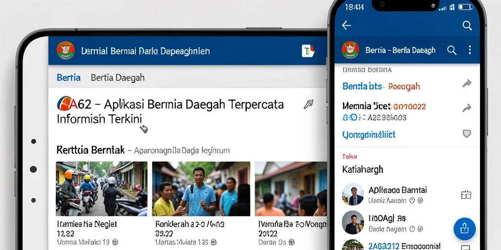 Tampilan antarmuka pengguna aplikasi Berita Daerah AA62 yang menarik.