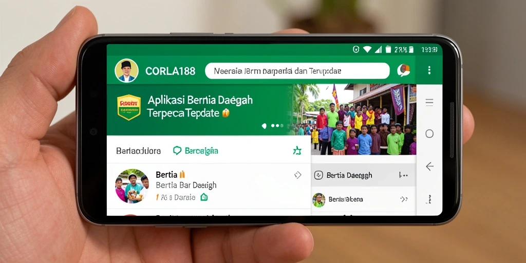 Antarmuka aplikasi CORLA188 menampilkan berita daerah terkini dengan jelas dan menarik.