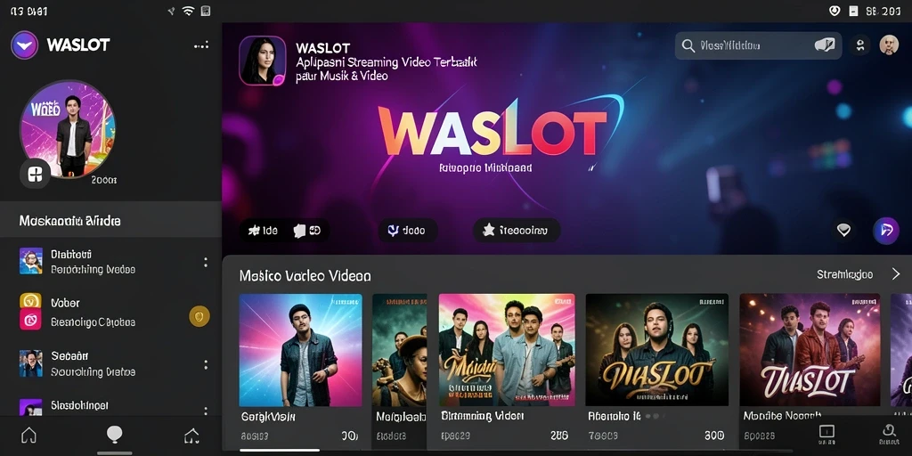 Tampilan antarmuka WASLOT saat menonton video streaming.