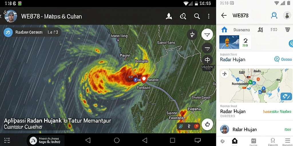 Antarmuka WE878 menampilkan radar hujan yang jelas dan informatif.